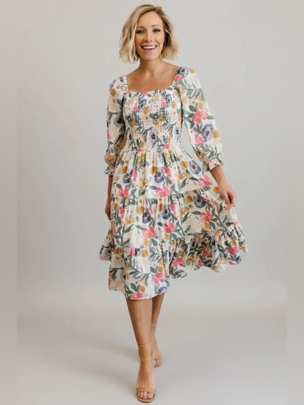 Baltic Born Marta Smocked Midi Dress